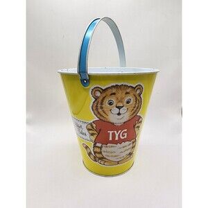 Vintage Shirt Tales Metal Tin Pail Bucket Pammy Panda  & TYG Tiger Hallmark 1981